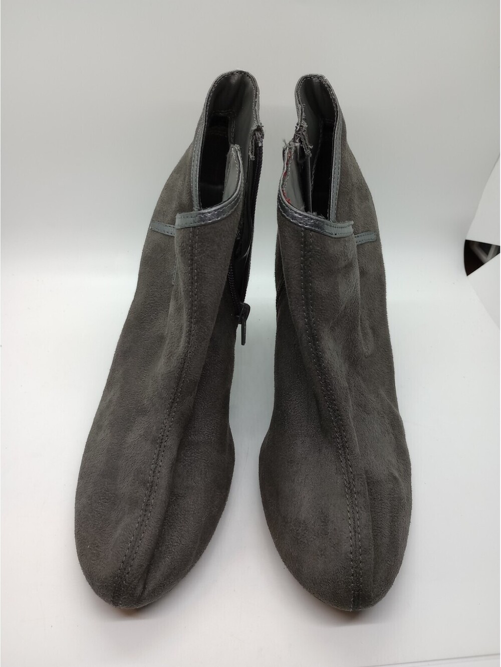 Predictions Women's Medium Heel Booties Gray 7.5w Zipper 206